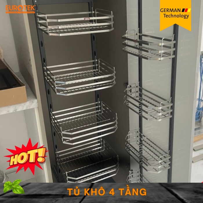 Tủ Đồ Khô 4 Tầng Nan Dẹt SUS 304 EU4H-450 Eurotek