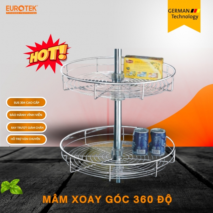 Mâm xoay góc 360 độ EU360V Eurotek
