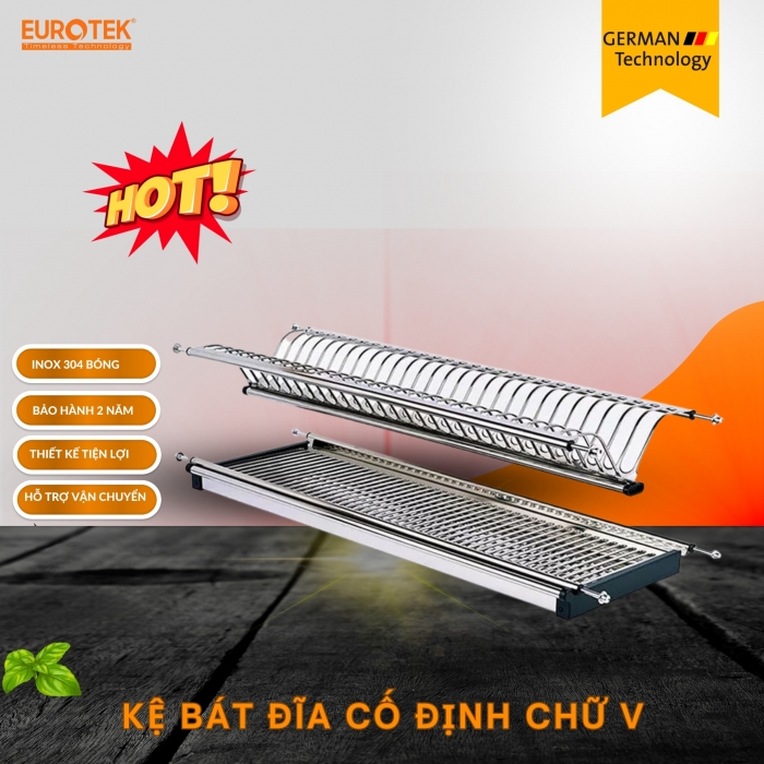 Kệ bát đĩa cố định chữ V EUV600 Eurotek