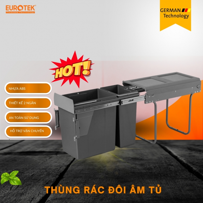 Thùng Rác Đôi Cao Cấp EUR40D Eurotek