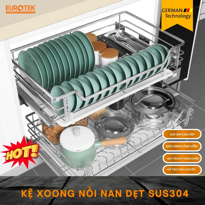 Kệ xoong nồi nan dẹt SUS304 EXN800 Eurotek