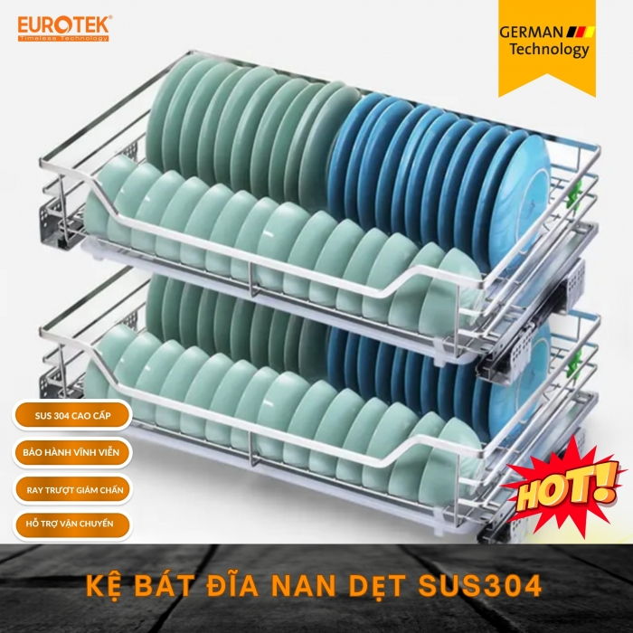 Kệ bát đĩa nan dẹt SUS304 EGB900 Eurotek