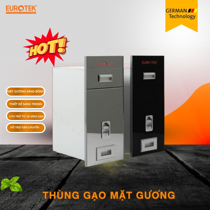 Thùng gạo mặt gương EU-R20 Eurotek
