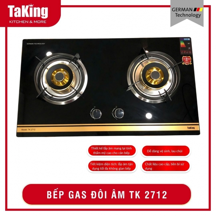 BẾP GAS ĐÔI ÂM TK 2712